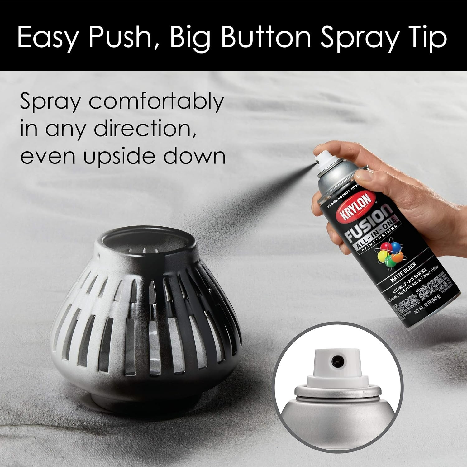 Versatile Matte Black Spray Paint – 12oz Cans Pack of 2 for Home Improvements