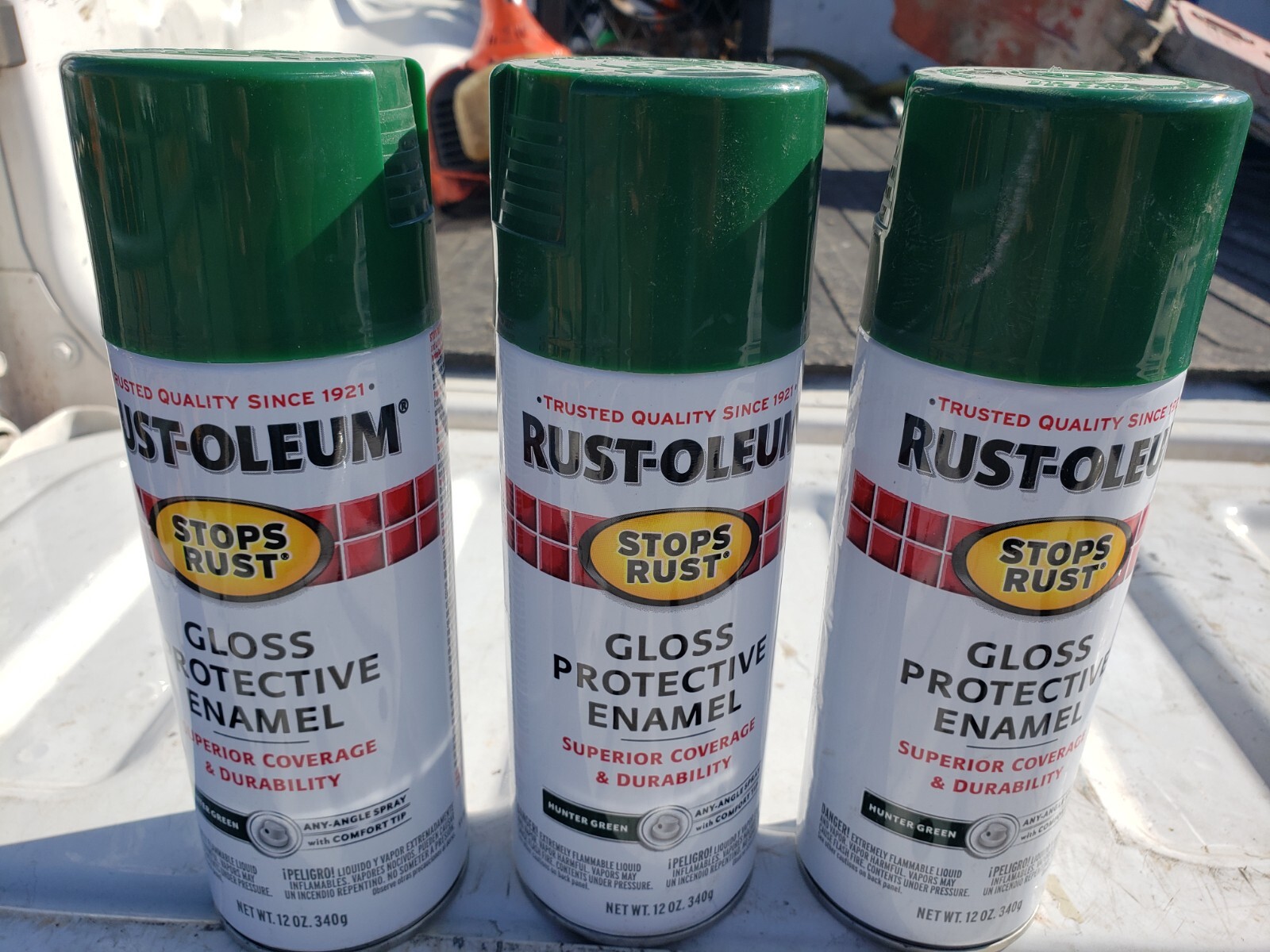 3 PACK Rust-Oleum 7738830 Stops Rust Spray Paint, 12-Ounce, Gloss Hunter Green