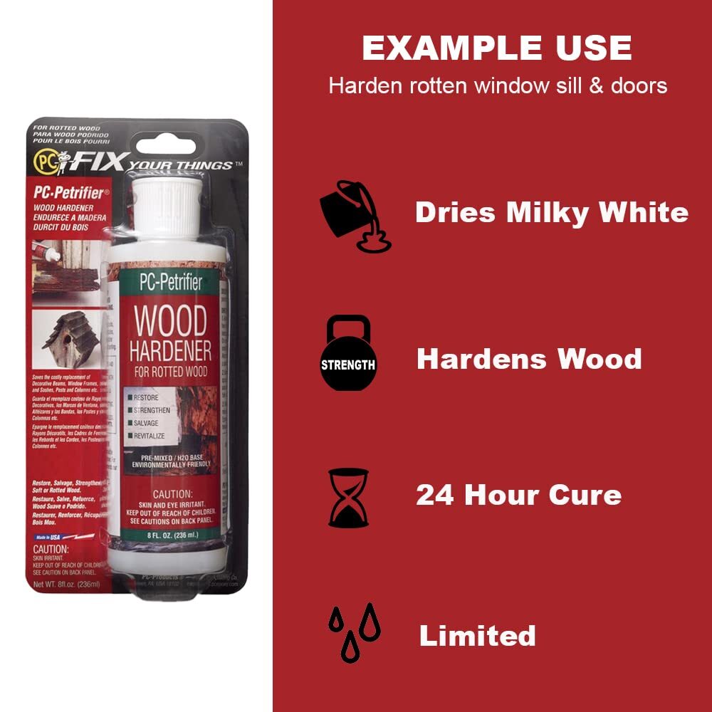 PC Products 84113 Rotted Wood Repair Kit Water-Based Hardener Paste