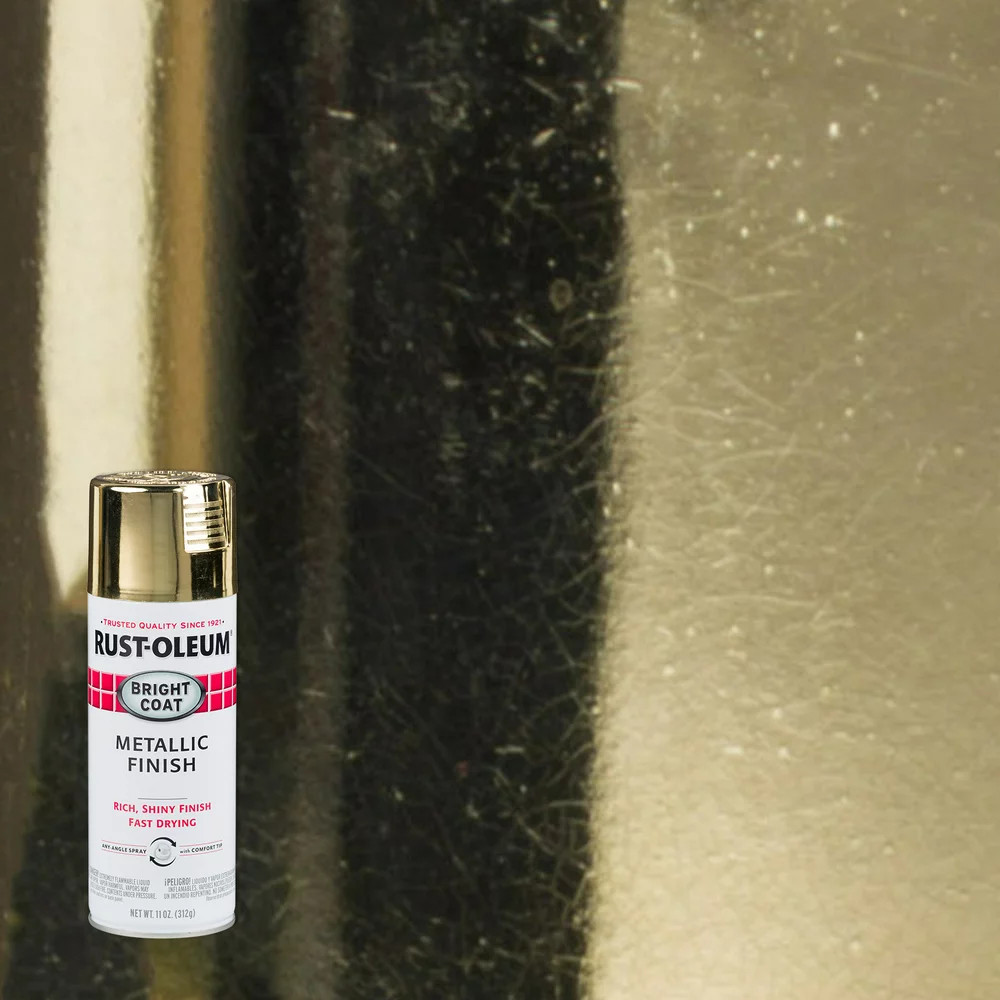 Stops Rust Bright Coat Metallic Gold Spray Paint Shiny Finish Indoor 11 Oz