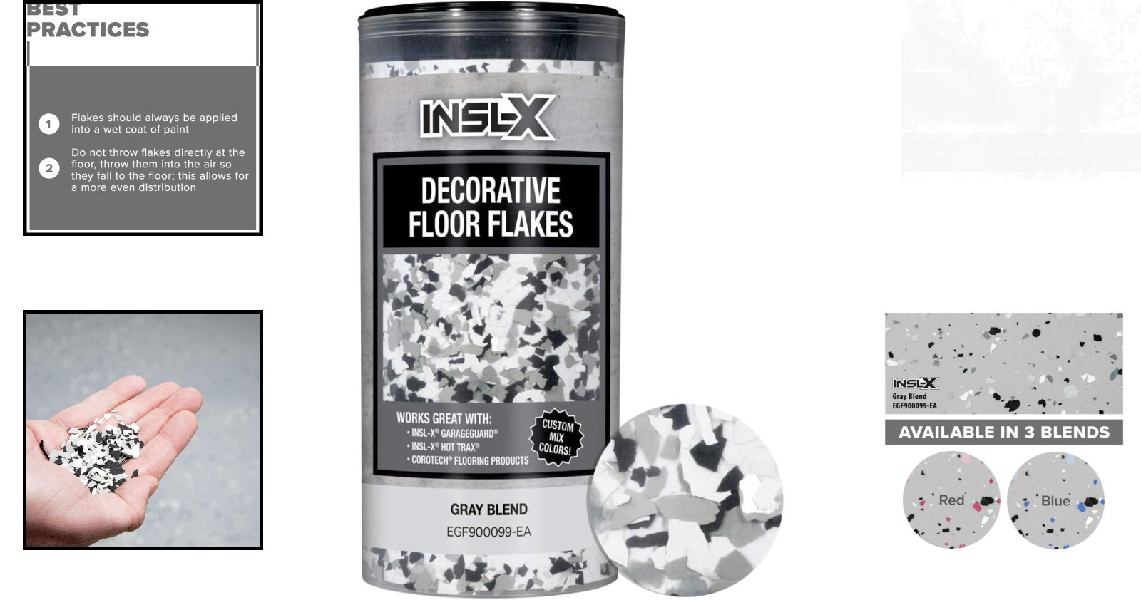 Versatile 12 oz Gray Decorative Floor Flakes – Perfect for Garages & Patios