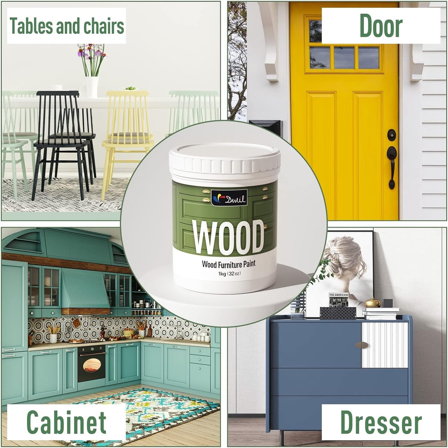 Matte Finish Furniture Paint – 5 Oz All-in-One Kit for Cabinets, Doors, Table…