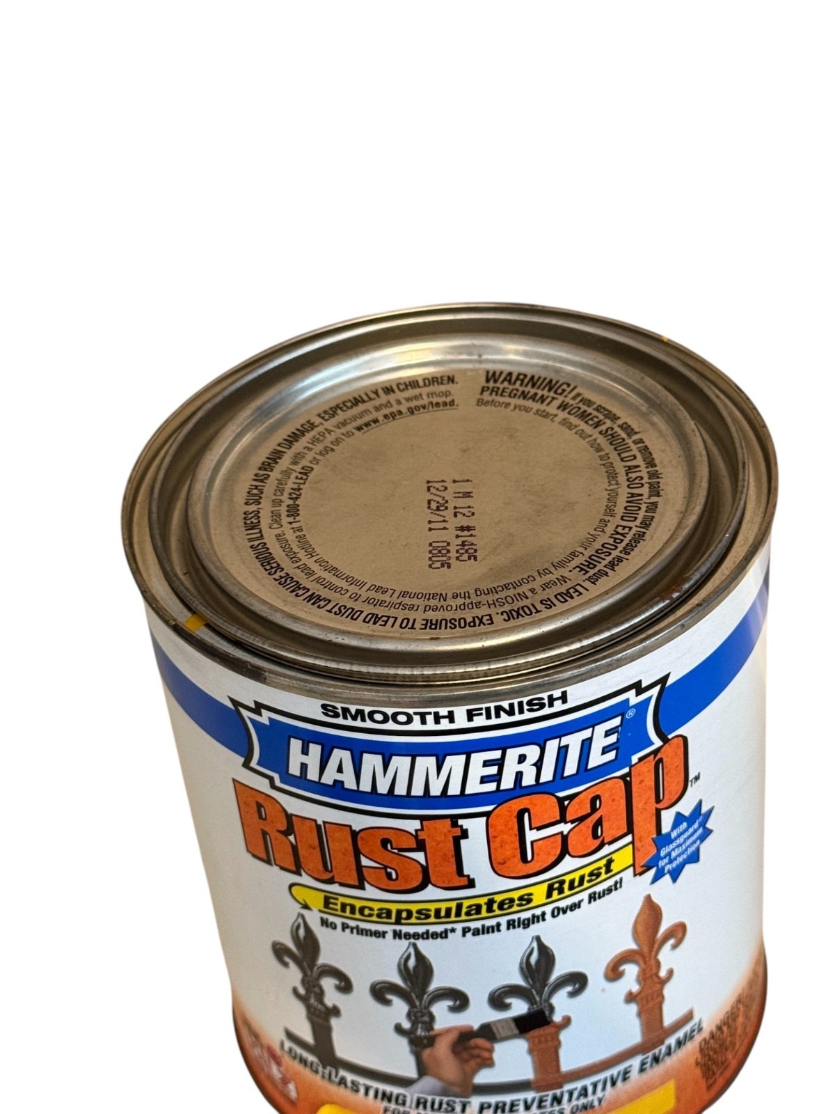 Hammerite Rust Cap Bright Yellow Smooth Finish Paint Metal Kilz 1 Quart, 32oz