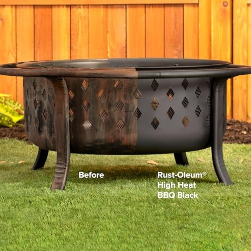 Rust-Oleum High Heat Spray Paint, BBQ Black, 12 oz, Heat Resistant Enamel