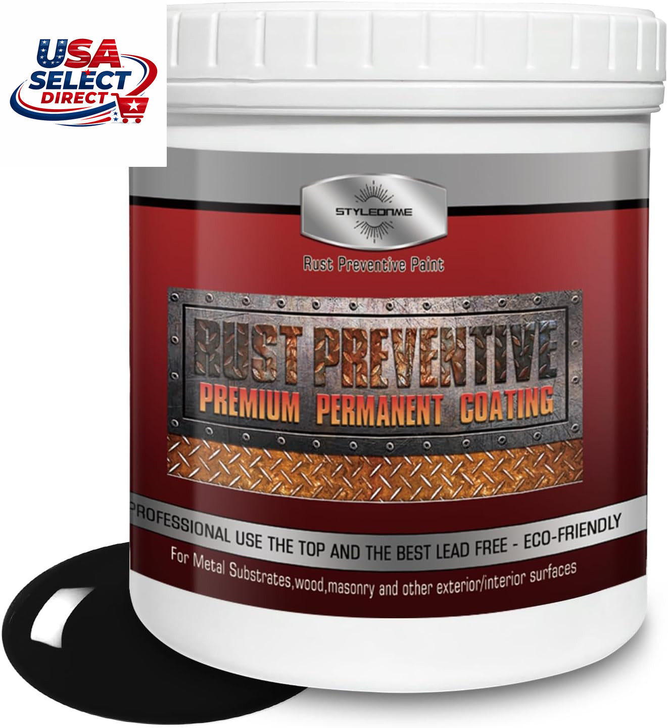 Metallic Anti-Rust Paint Black 32 Fl Oz – High-Gloss Coating
