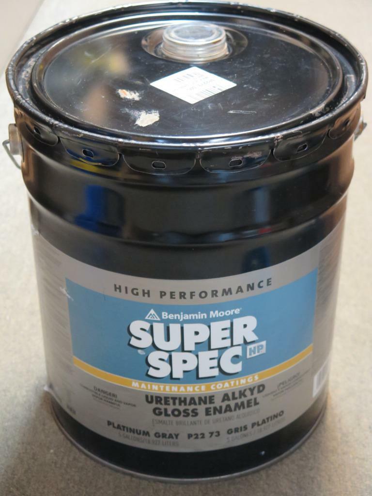 5 GAL BENJAMIN MOORE SUPER SPEC HP URETHANE ALKYD GLOSS ENAMEL PAINT PLATINUM GR
