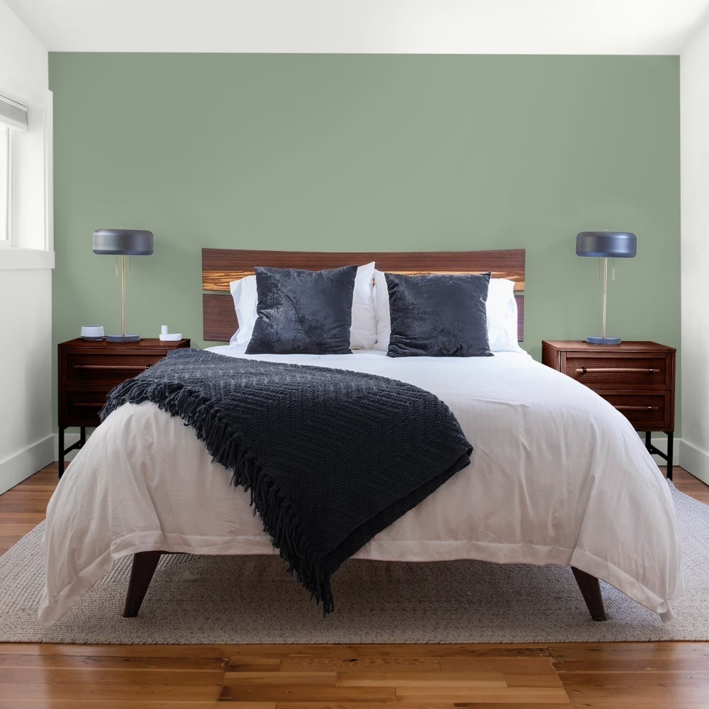 1 Gallon Interior Paint with Primer, Flat Finish, Farm Fresh Green Color