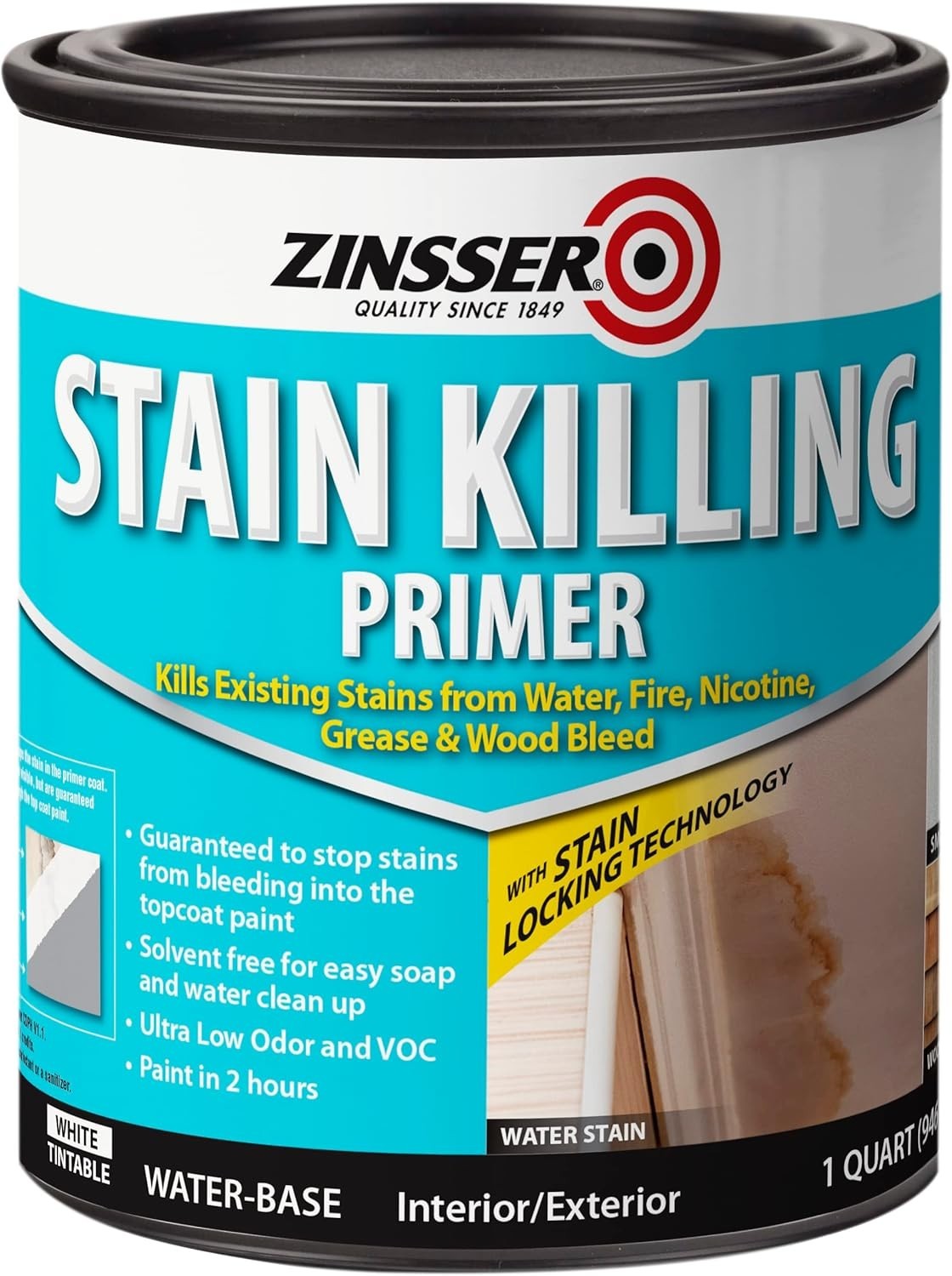 Water-Based Stain Killing Primer 1 Quart – Fast & Effective for Home Projects