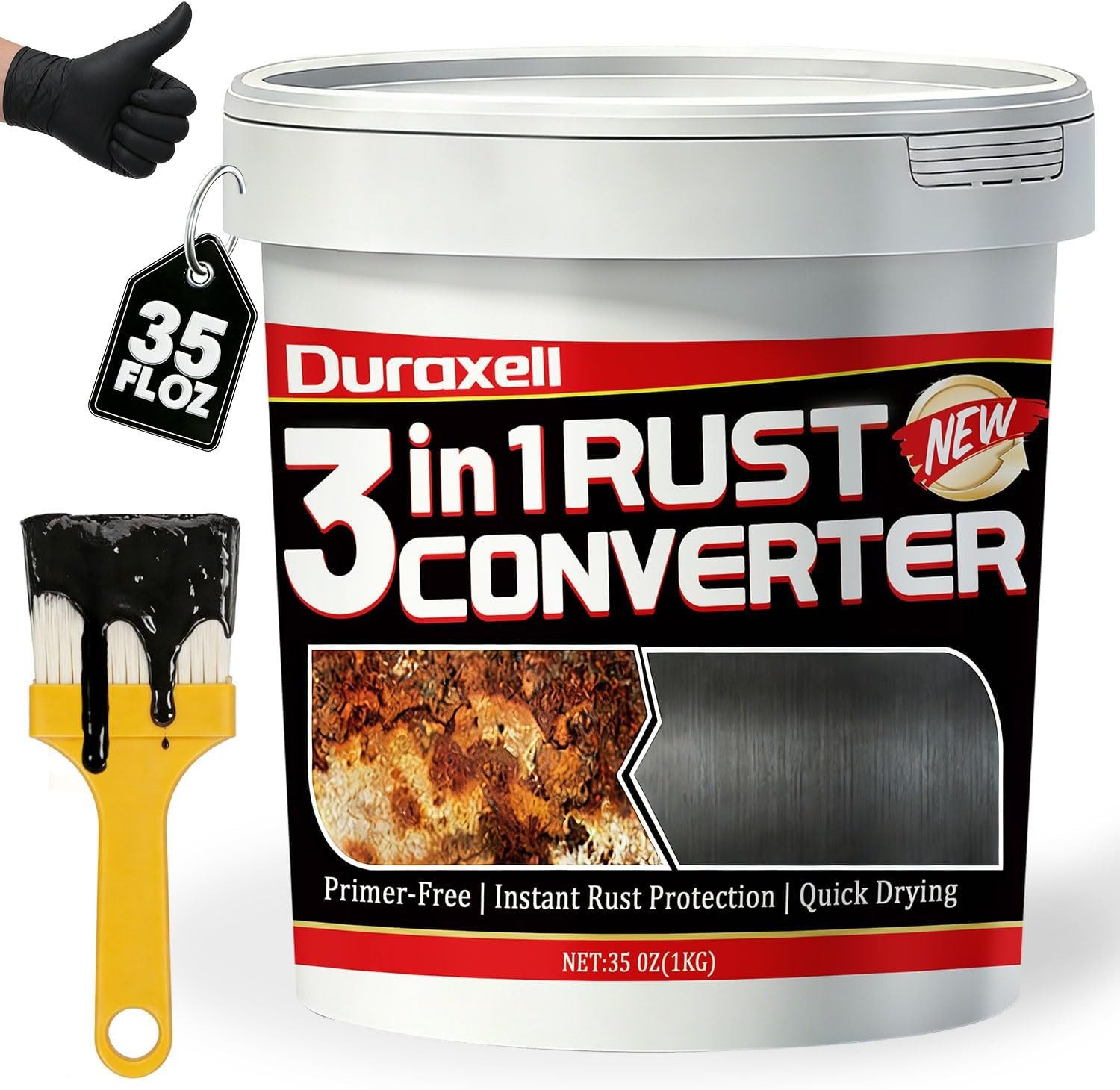 Rust Converter Paint for Metal, 3-In-1 Rust Reformer & Metal Primer, Paint over