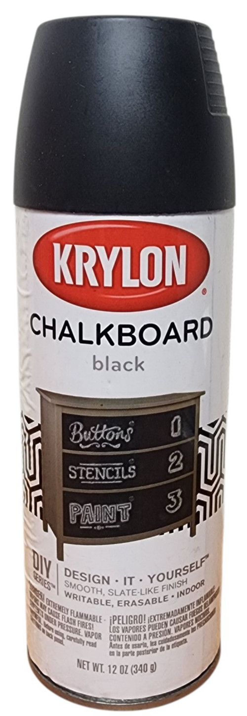 Krylon I00807007 Chalkboard Spray Paint, Black, Flat, 12 Oz