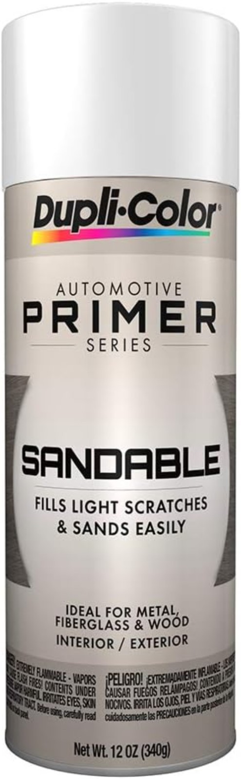 Versatile White Sandable Primer Spray – 12 oz. for Interior and Exterior Use
