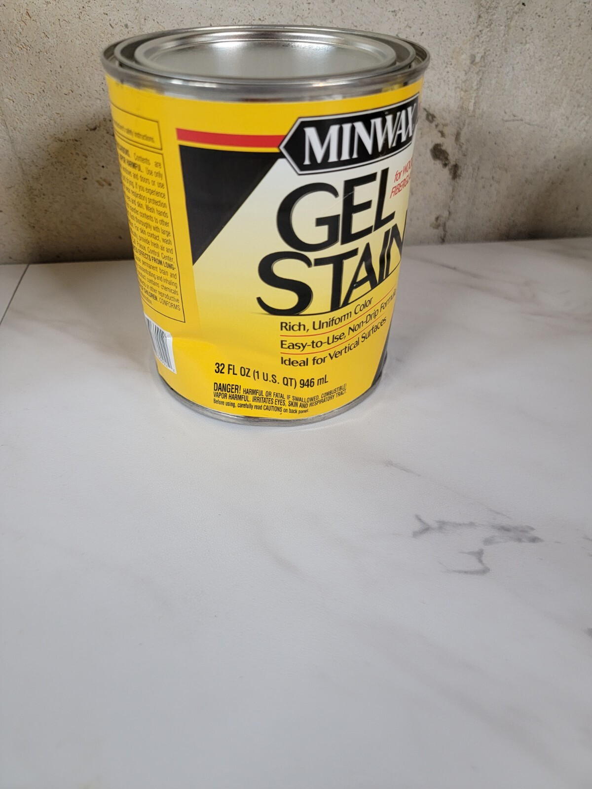 Minwax Gel Stain Wood Veneer Fiberglass 1 Quart BLACK New Dented Can