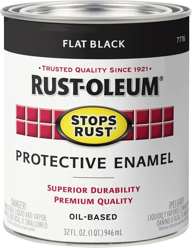 7777502-2PK Stops Rust Brush on Paint, 1 Quarts (Pack of 2), Satin Black