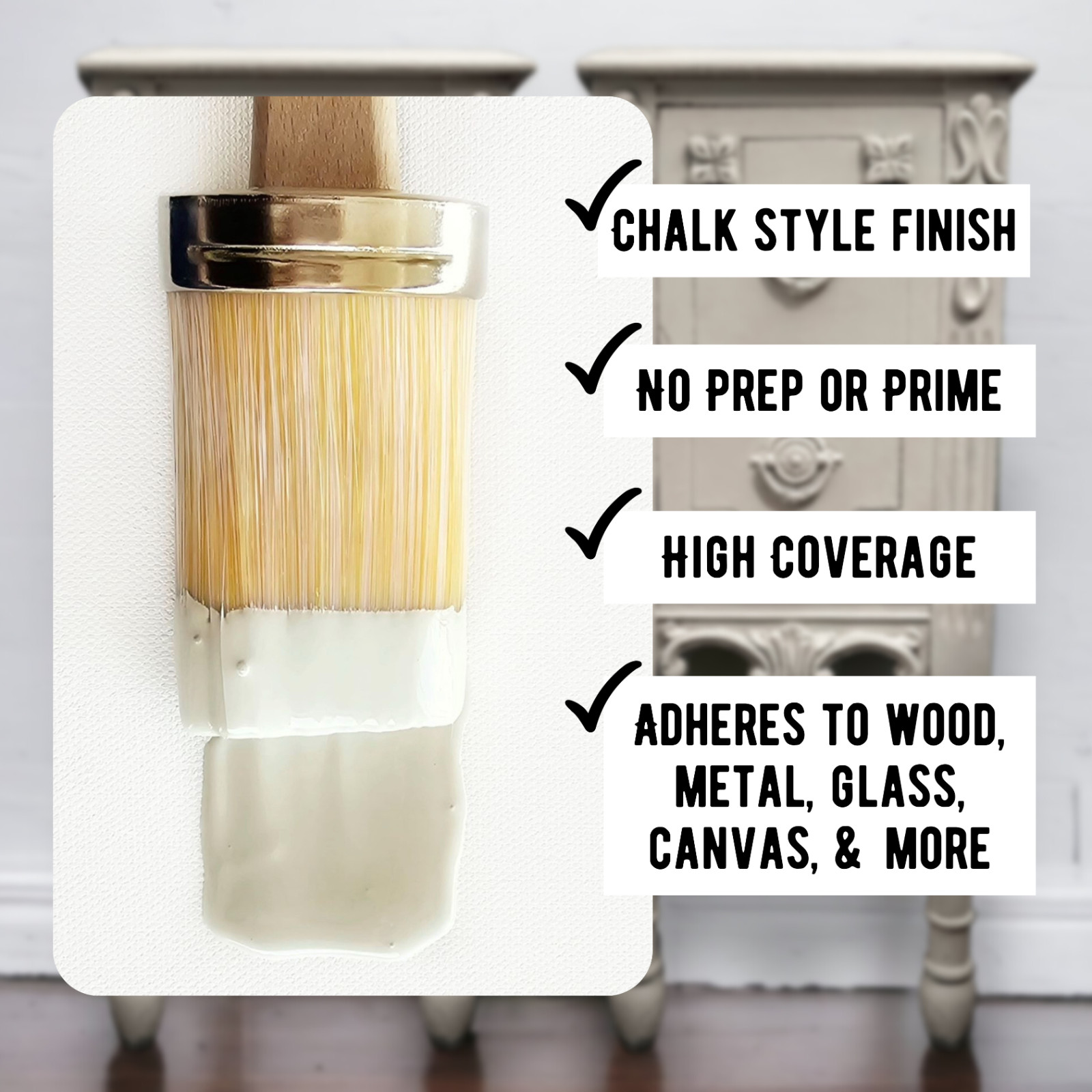Off White Chalk Paint – Comfort Zone – Clay and Chalk Paint 8 OUNCES