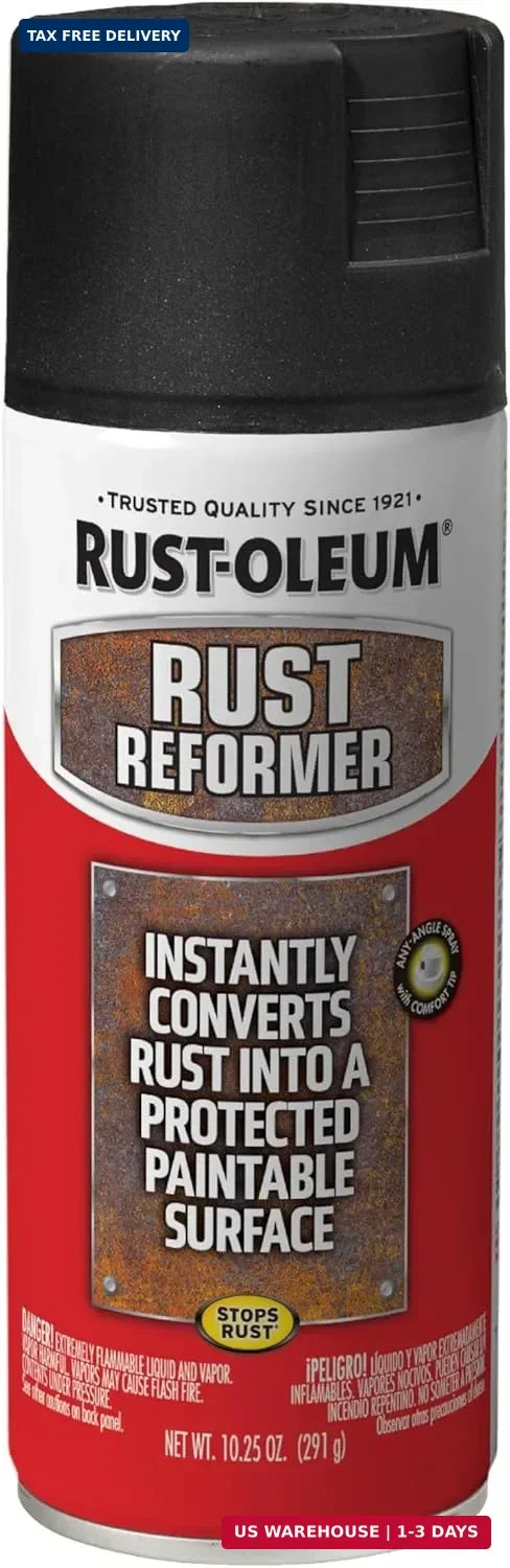 Rust-Oleum 248658 Stops Rust Reformer Spray Paint, 10.25 oz, Matte Black