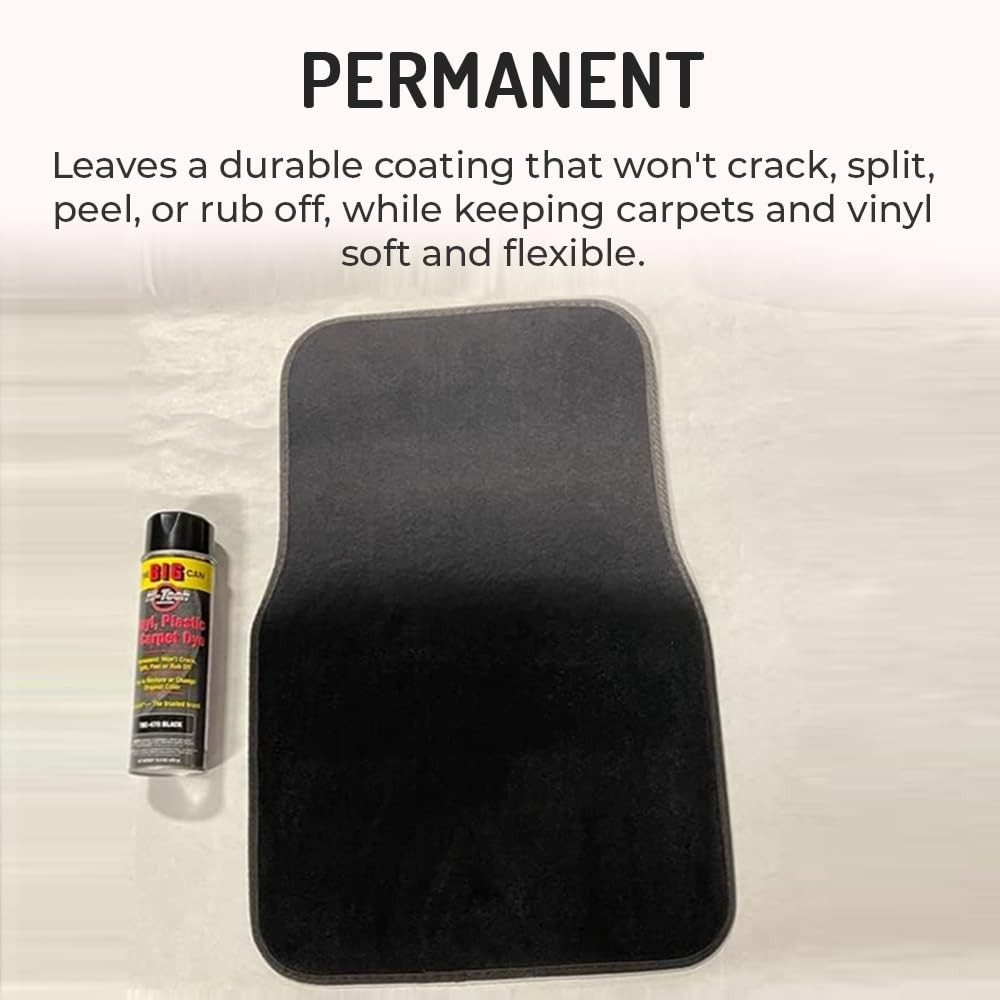 15 Ounce Black Permanent Carpet and Upholstery Paint for Color Restoration