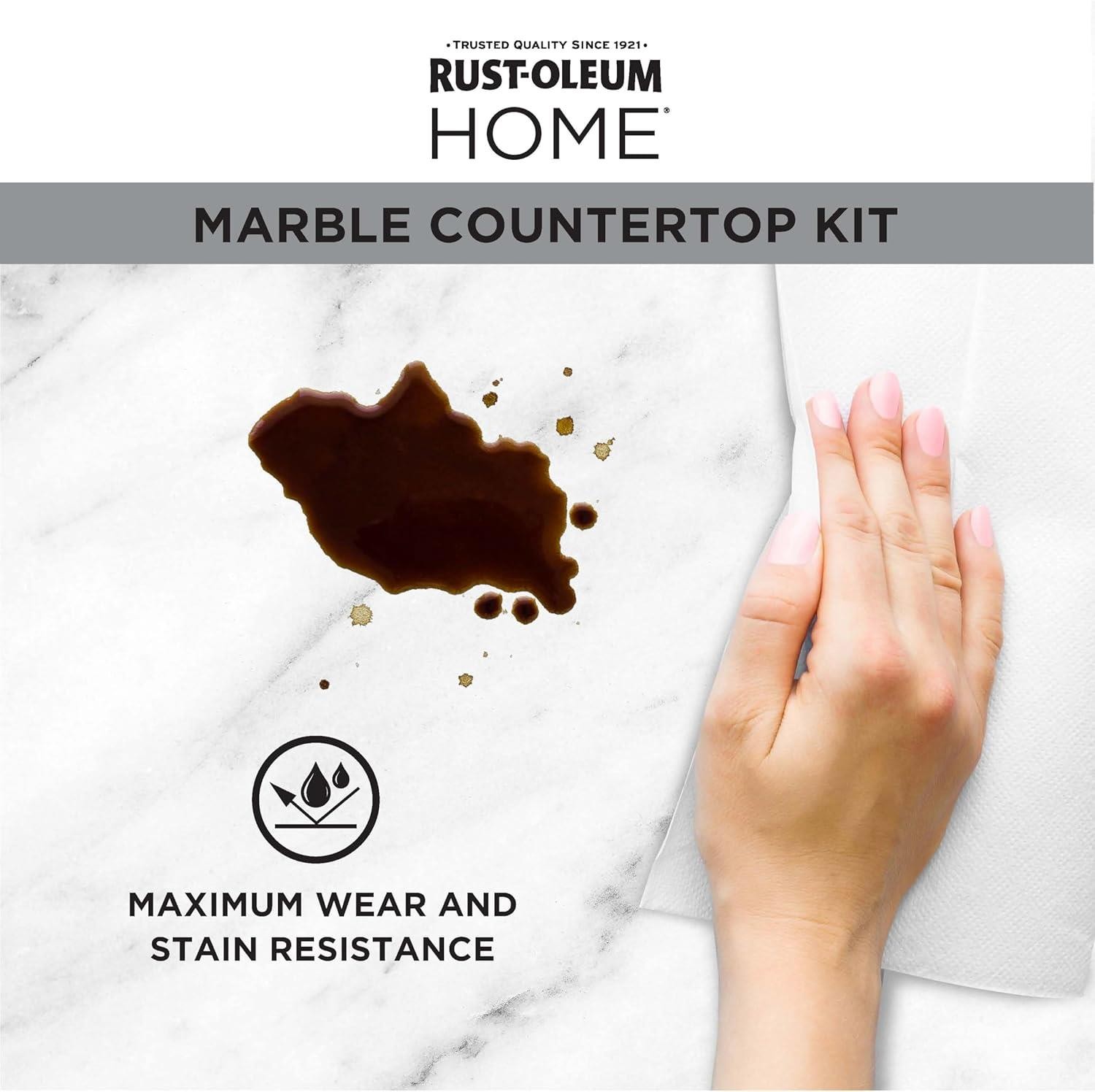 Rust-Oleum HOME Countertop Coating Kit, Marble with Satin Top Coat – 384964