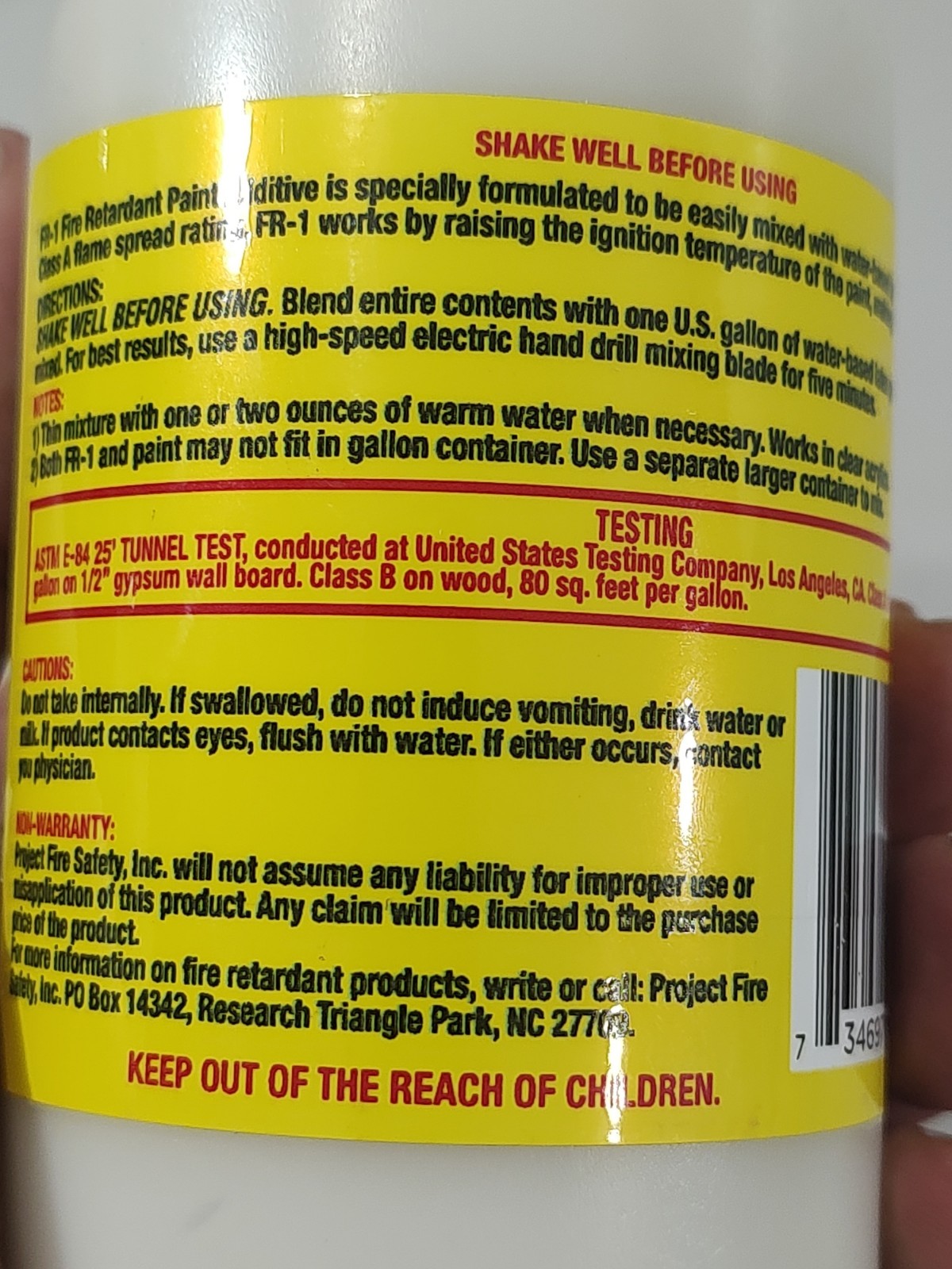 Fire Retardant Paint Additive For Water-based Latex Paints 8 Oz 1 Gallon Mix