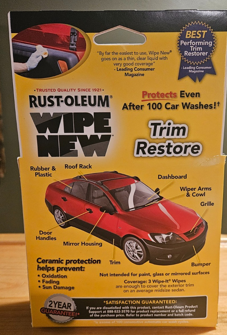 Rust-Oleum Wipe New Trim Restore Kit – 353616 – 3 Wipes + Nitrile Gloves