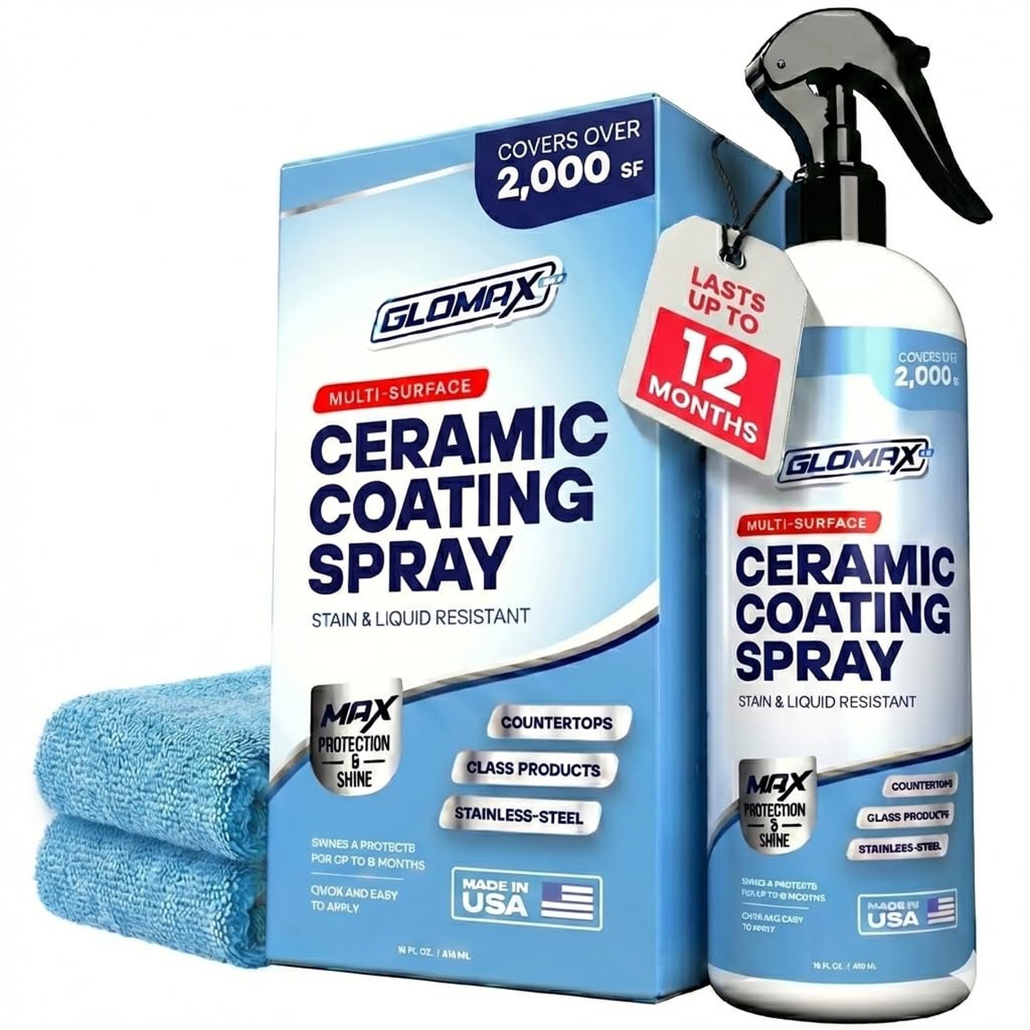Home Ceramic Coating Spray Kit (16 oz) – Shine, Seal & Protect Stainless Stea…