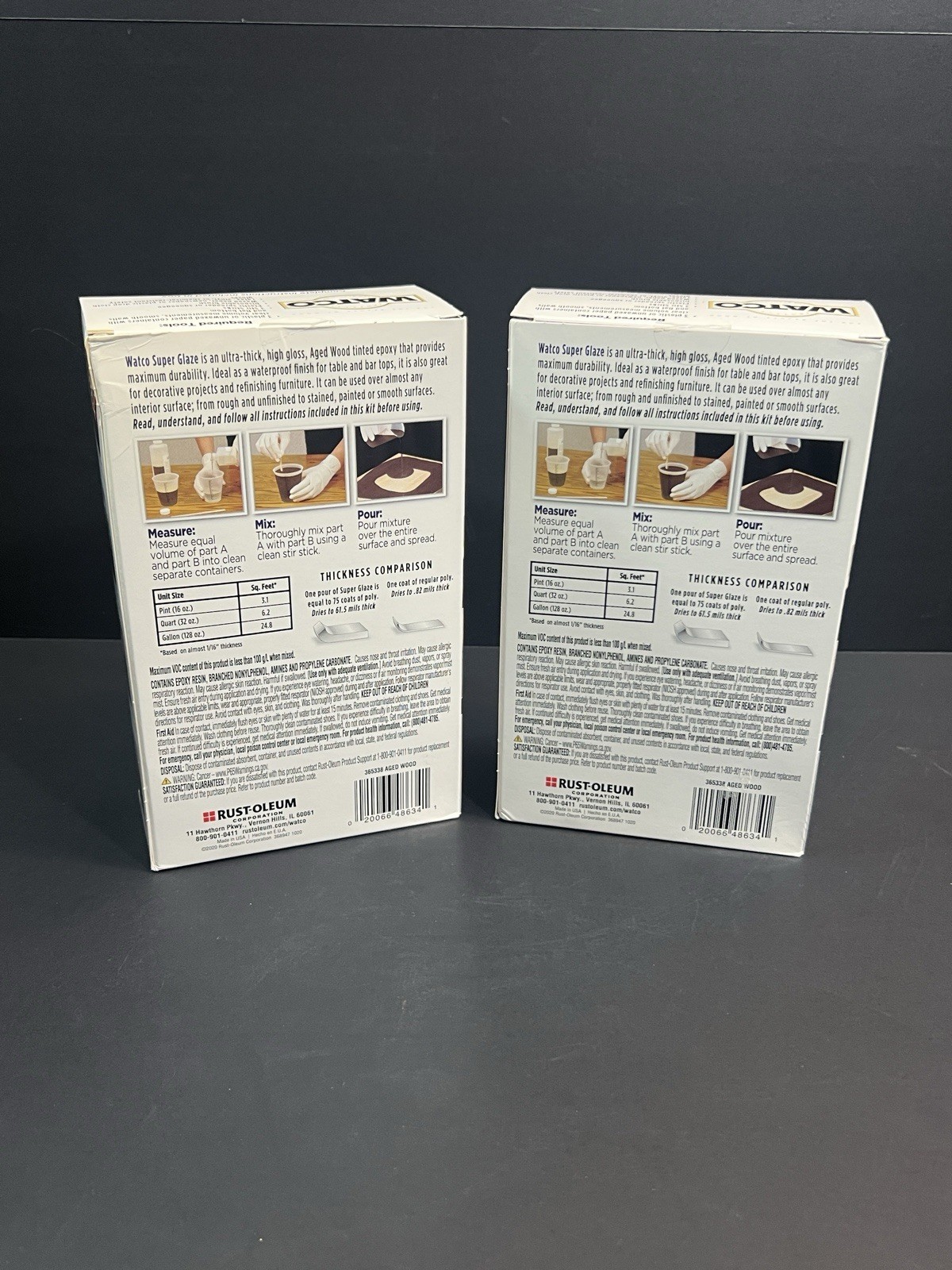 NEW x 2 Watco Super Glaze Ероху Aged Wood 1qt Ultra Thick High Gloss