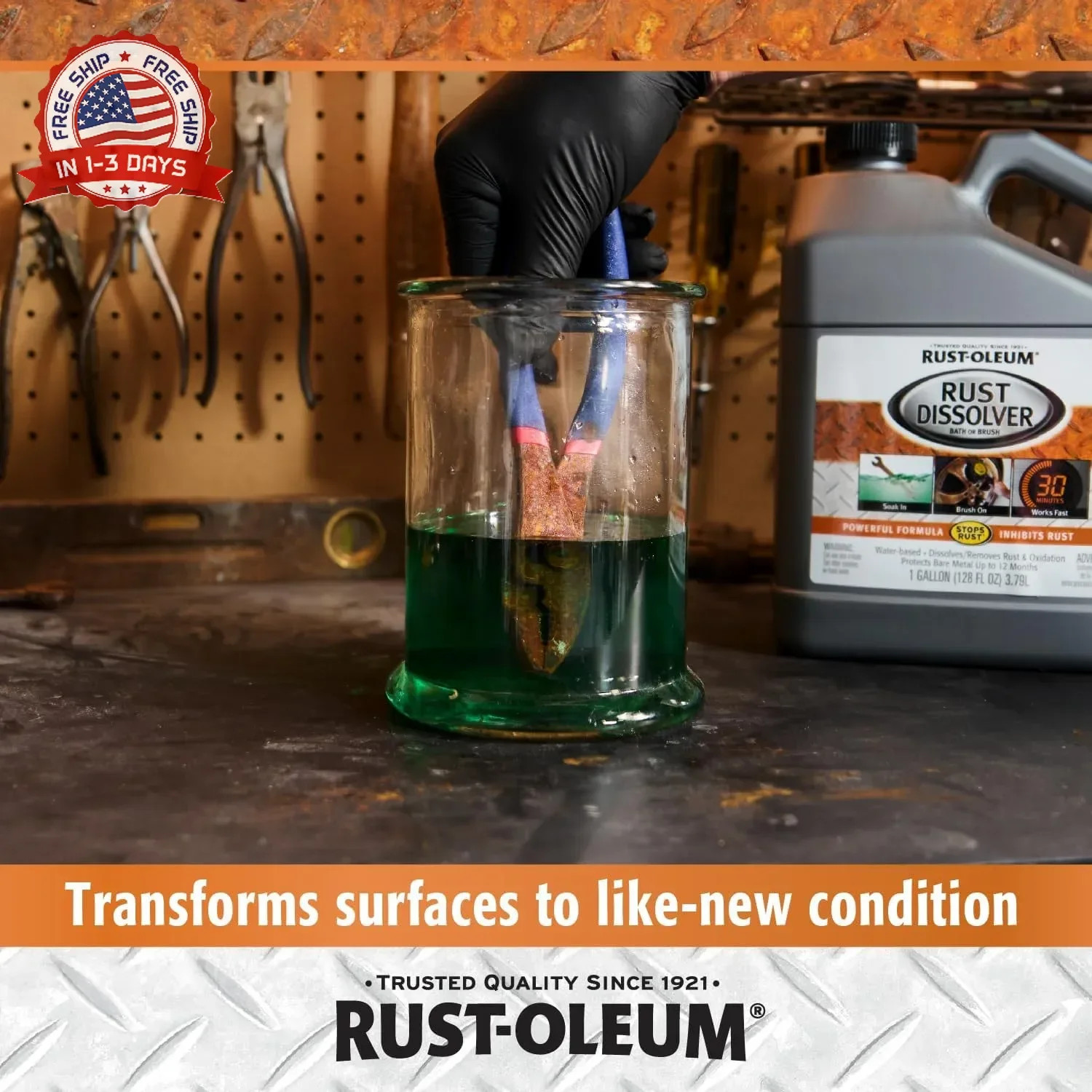 Rust-Oleum Rust Dissolver Soak & Bath | Heavy-Duty Corrosion Remover for Metal T