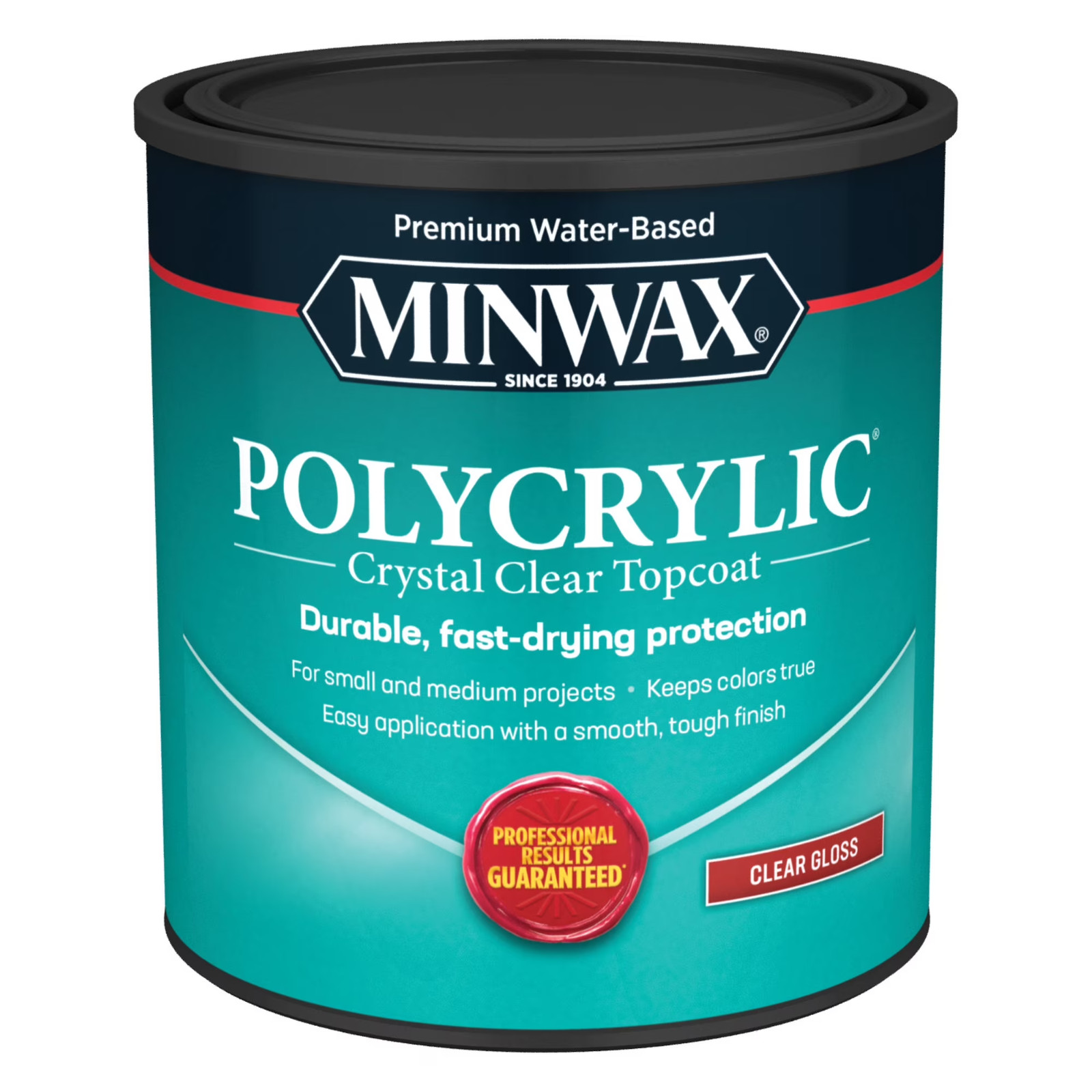 Minwax Polycrylic Protective Finish, Clear Gloss, Clear, 1 Quart