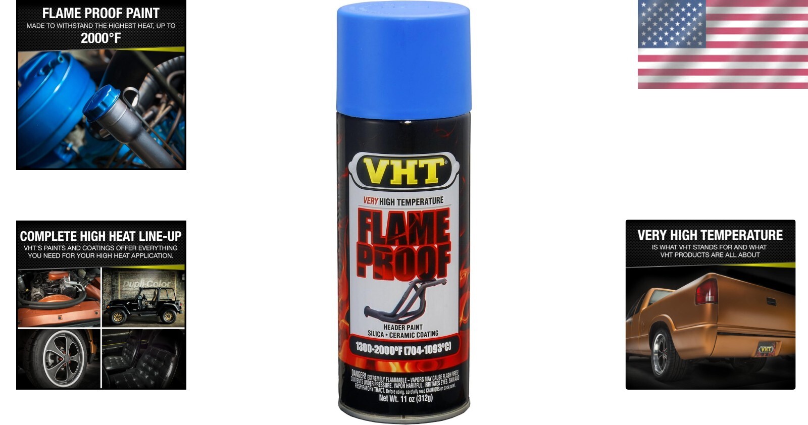 Matte Blue Flame Resistant Spray for Automotive Exhaust – 11oz Silicone Coating