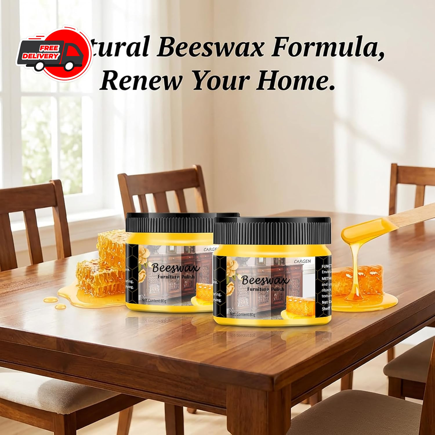 CARGEN Beeswax Furniture Polish, Wood Seasoning Beeswax for Furniture Wood Wax f