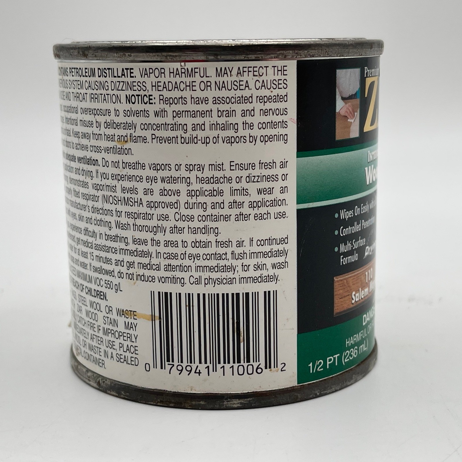ZAR Interior Oil-Based Wood Stain 110 Salem Maple 1/2 PT 236 mL Fast Drying