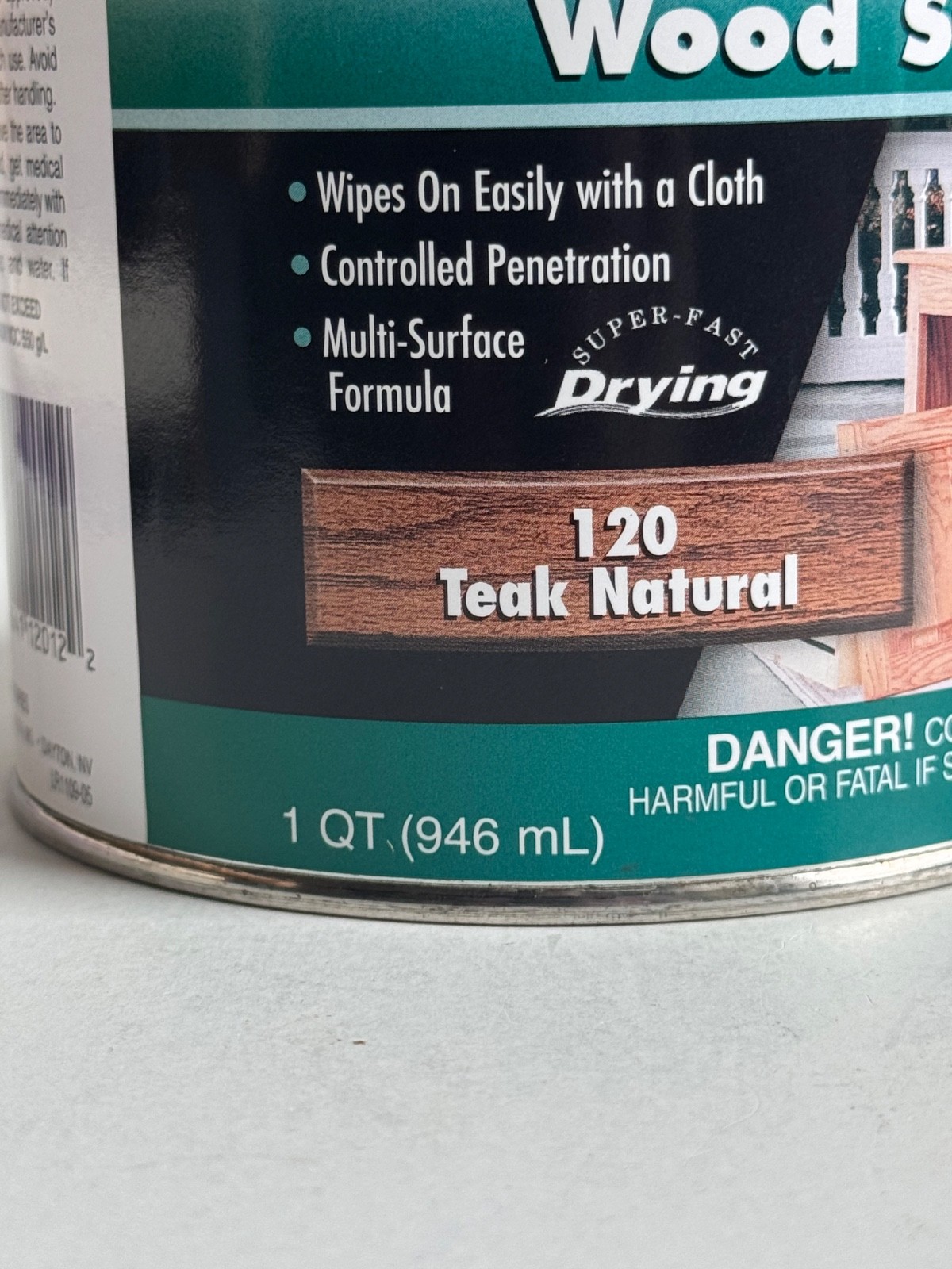 (1) ZAR TEAK NATURAL Wood 120 Oil-Based Wood Stain Interior – 1 Qt – NEW