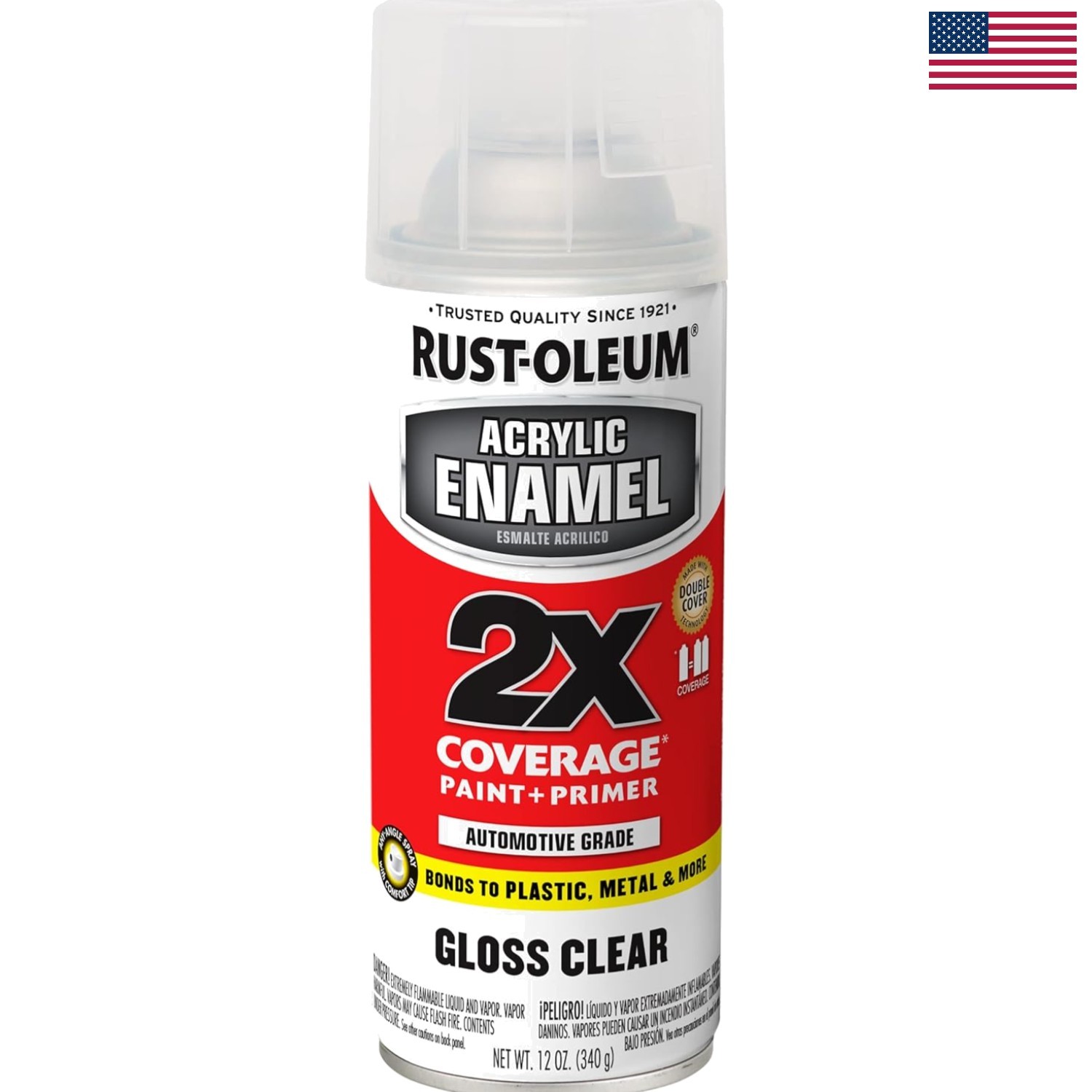 Acrylic Enamel 2X Spray Paint, 12 oz, Gloss Clear