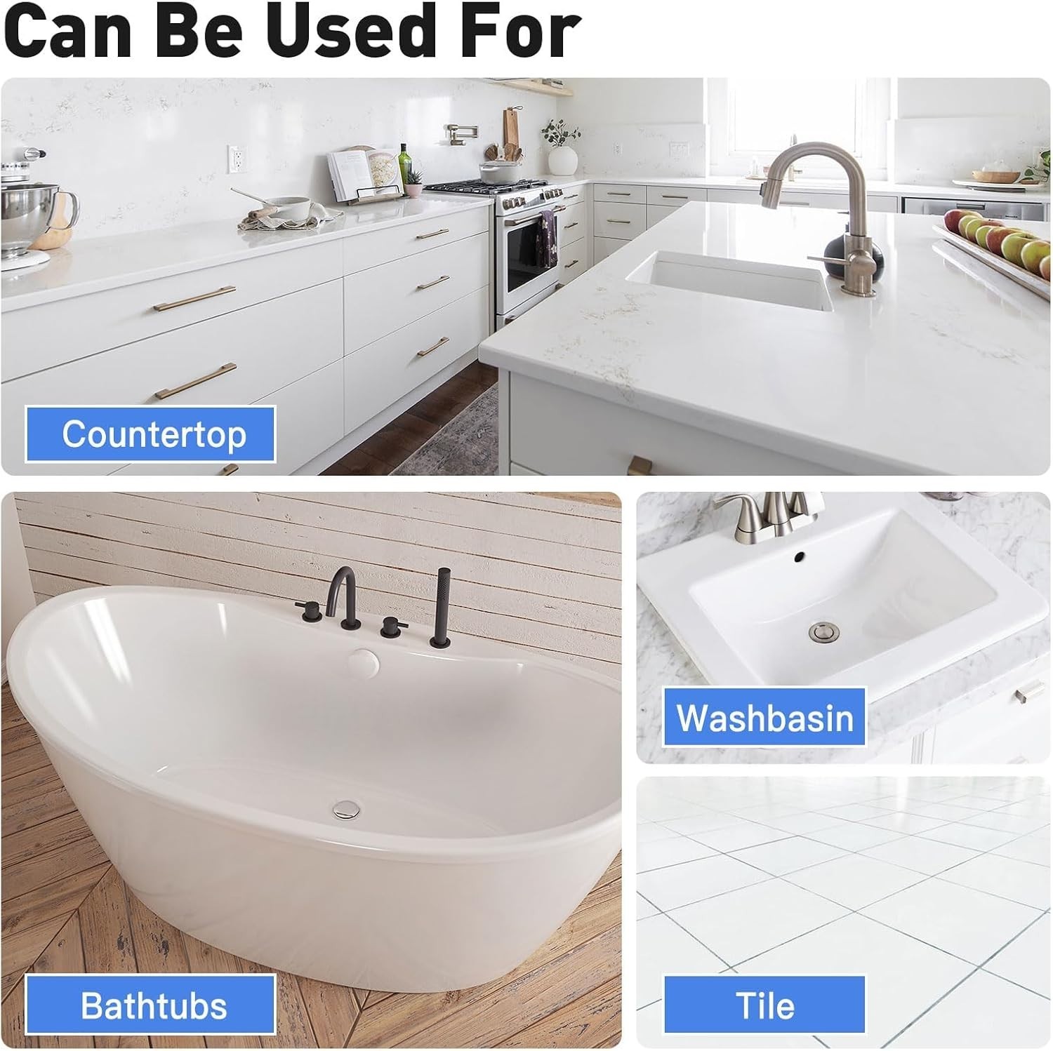 NEW Tub Tile Refinishing Kit Paint 16.5oz Water Based Semi Gloss White