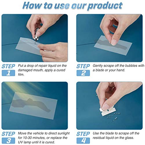 3 Pcs Windshield Crack Repair Kit, Automotive Glass Nano Repair Fluid