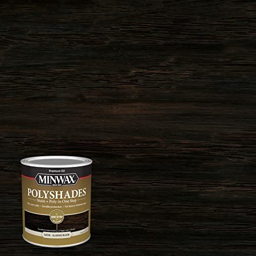Classic Black Satin Wood Stain & Polyurethane Finish – Quart Size, Easy Applicat