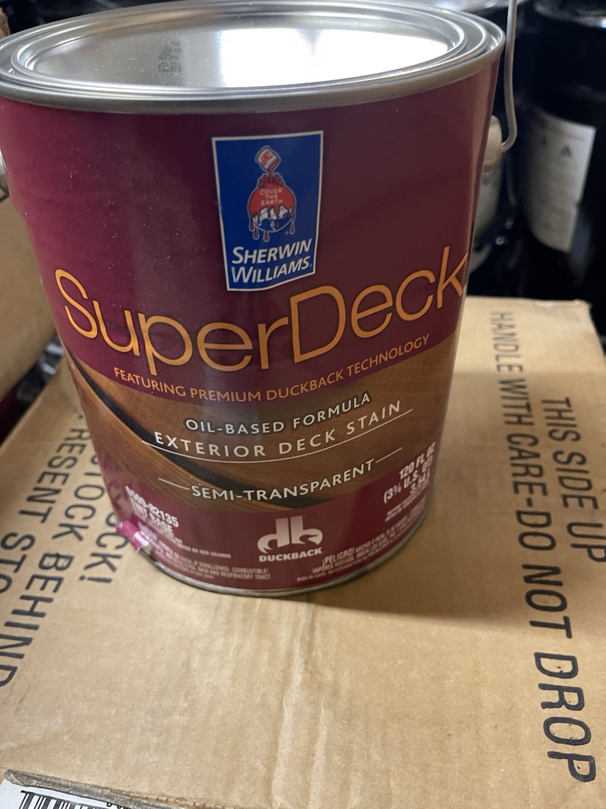 SHERWIN WILLIAMS SUPERDECK EXTERIOR DECK STAIN 6508-82135 TINT BASE, 124 FL OZ