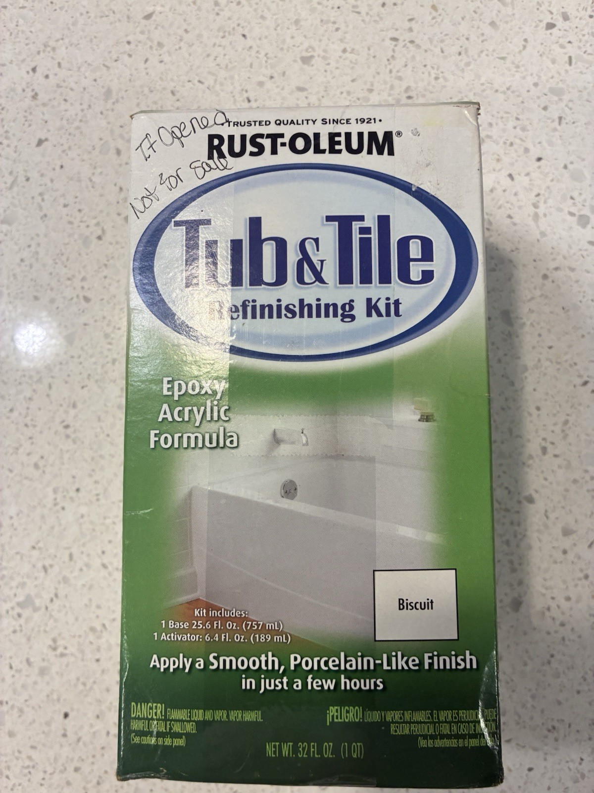 Rust-Oleum Tub & Tile Refinishing 2-Part Kit Biscuit 32 oz 1 Qt 7861519 Bathtub
