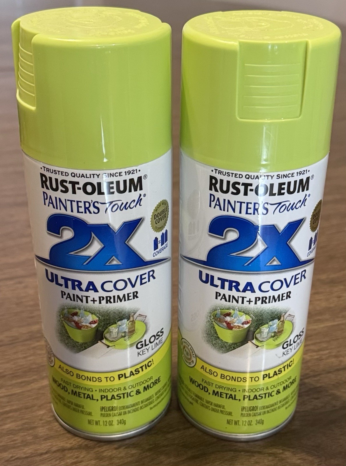 Rust-Oleum Painter’s Touch Gloss Key Lime Spray Paint 12 oz New 2 Cans