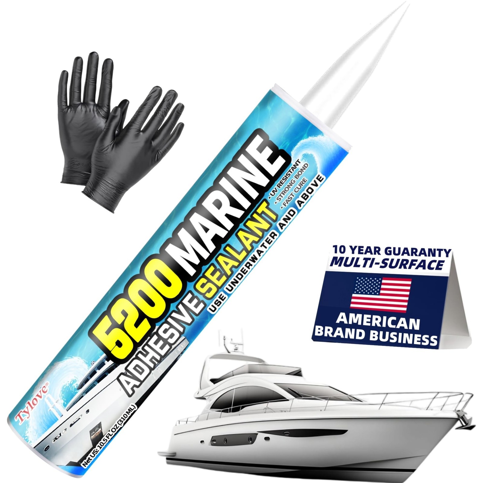 Fast Cure 5200 Marine Adhesive Sealant Waterproof UV Resistant with Nozzle USNew
