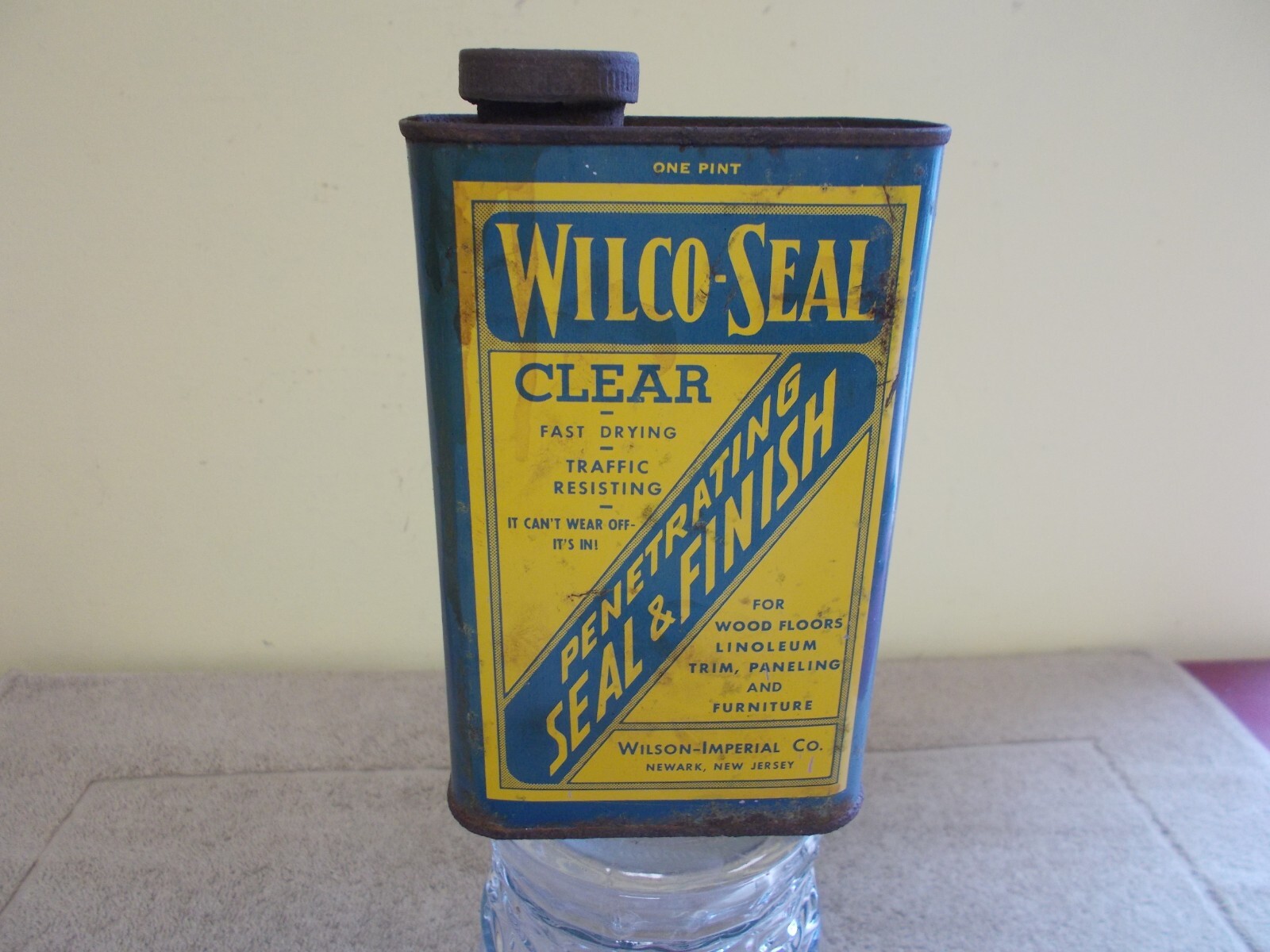 VTG WILCO SEAL CLEAR PENETRATING WOOD STAIN EMPTY CAN GAS OIL VARNISH