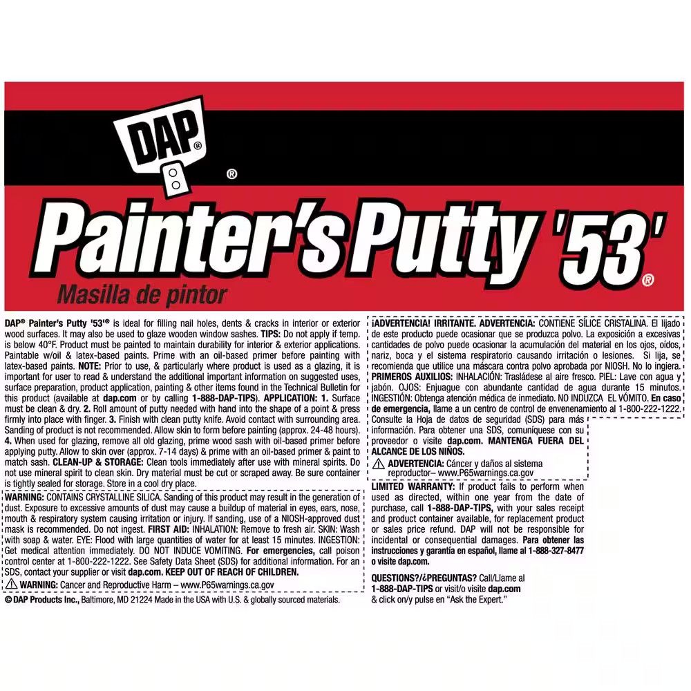 16 Oz. White Painter’S Putty ’53’