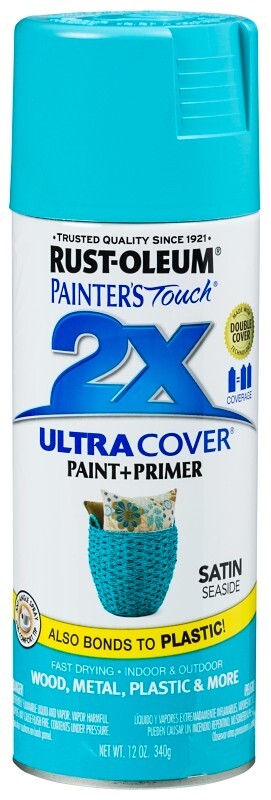 CASE OF (6) RUSTOLEUM 315395 ULTRA COVER 2X SATIN SEASIDE SPRAY PAINT