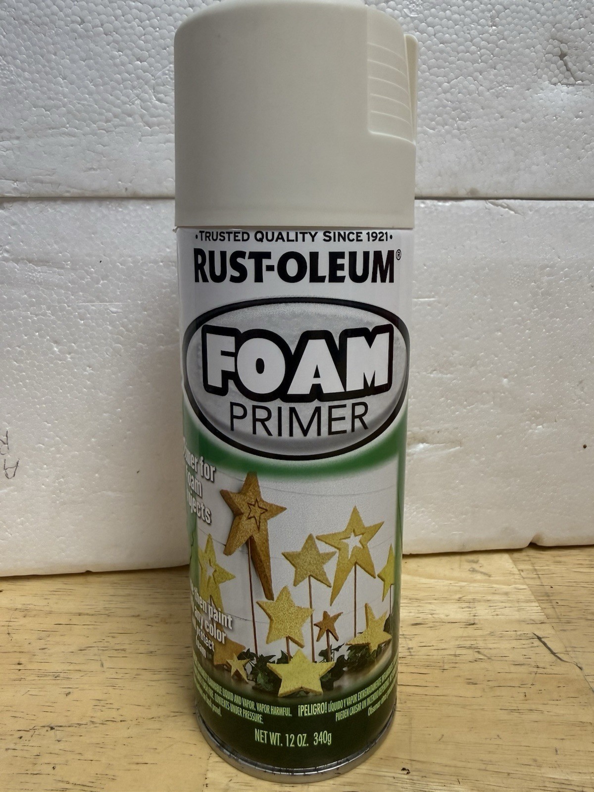 Rust-Oleum White Foam Primer Flat 12 oz Aerosol Spray Fast Dry Interior/Exterior