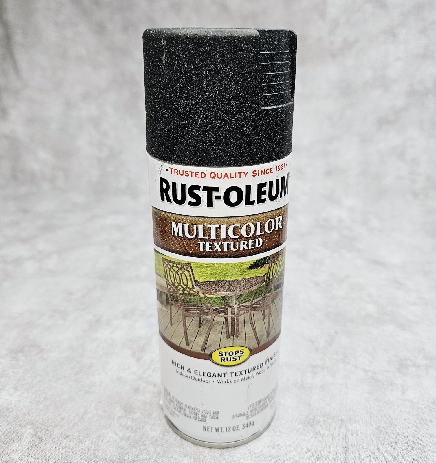Rust-Oleum Textured Spray Paint Aged Iron Black 12 Oz For Metal Wood Concrete