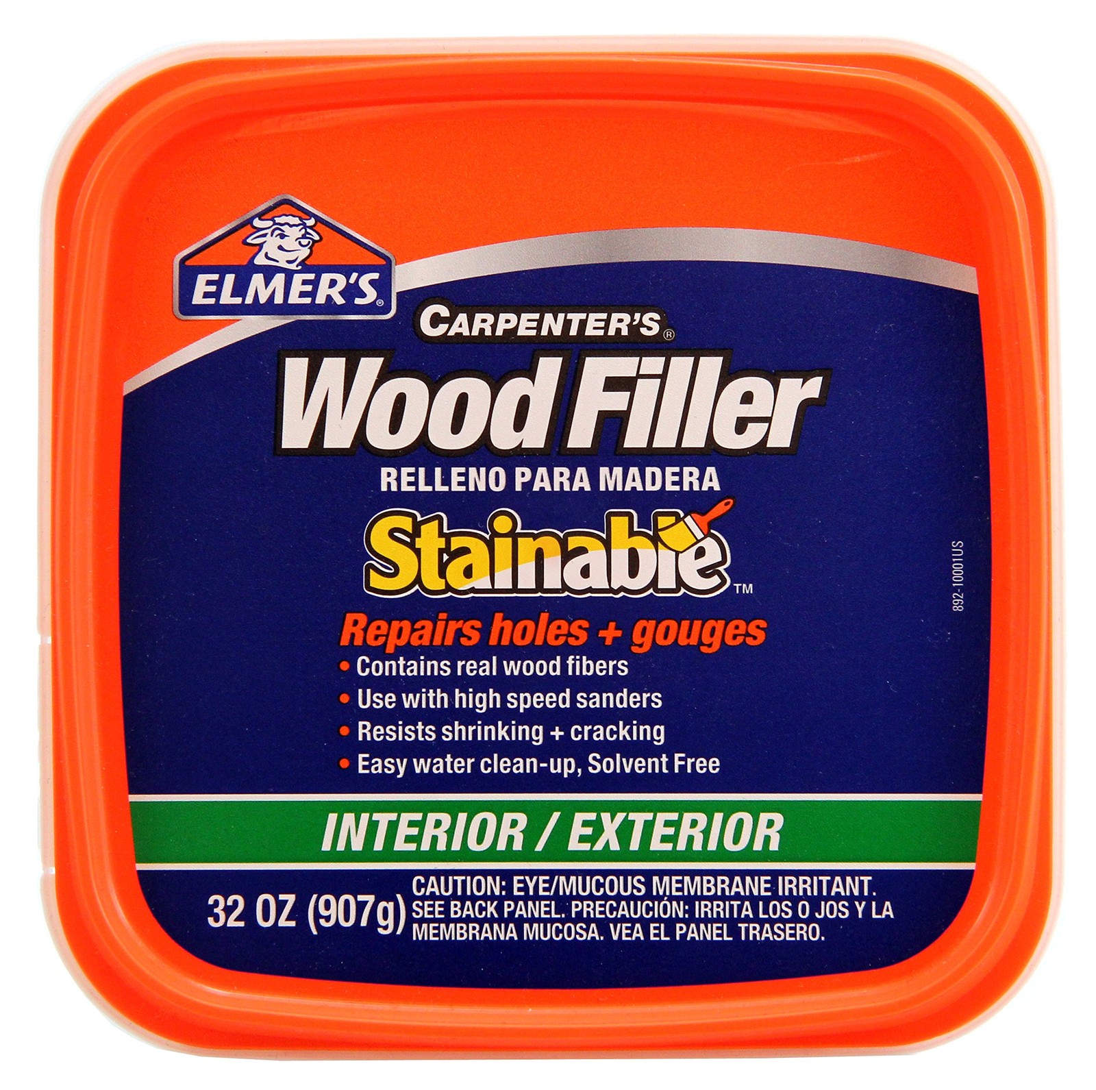 Elmer’s Carpenter’s Stainable Wood Filler, 32Oz. 1 Quart, Orange