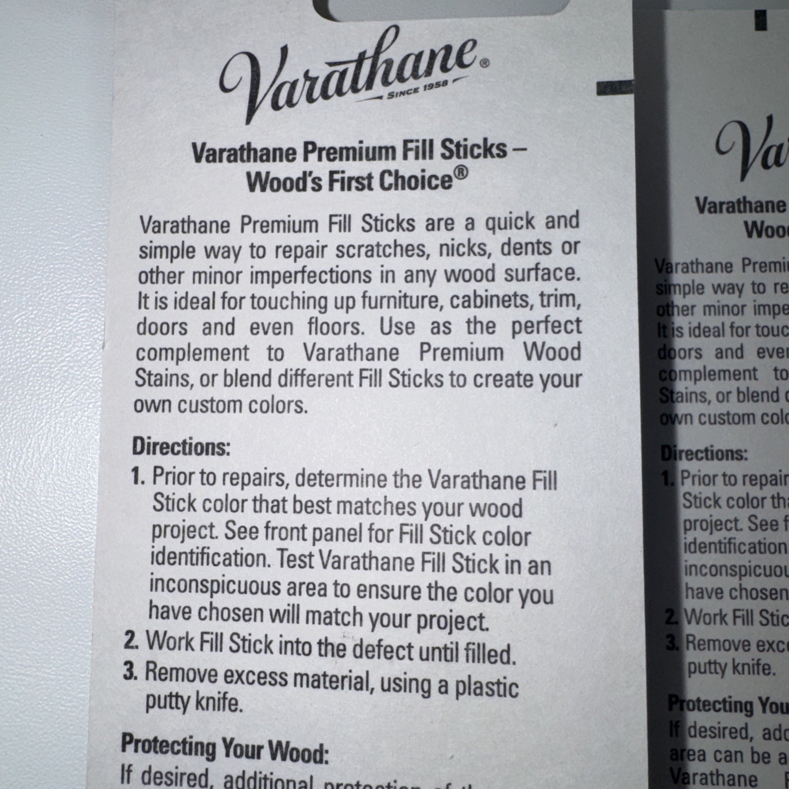 2 Varathane Wood Fill Stick Light Cherry Repair Scratch Filler 0.5oz