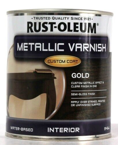 1 RustOleum 32Oz Metallic Varnish Custom Coat Gold Interior Semi Gloss FREE S&H