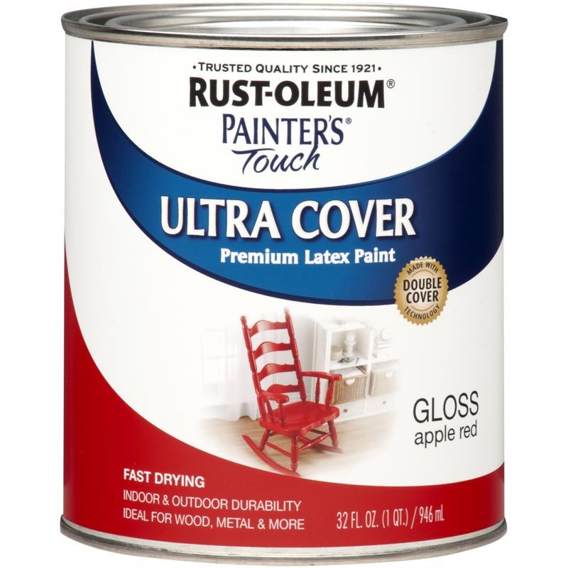 Rust-Oleum Painter’s Touch Gloss Apple Red Latex Paint 2 Qt Brush On