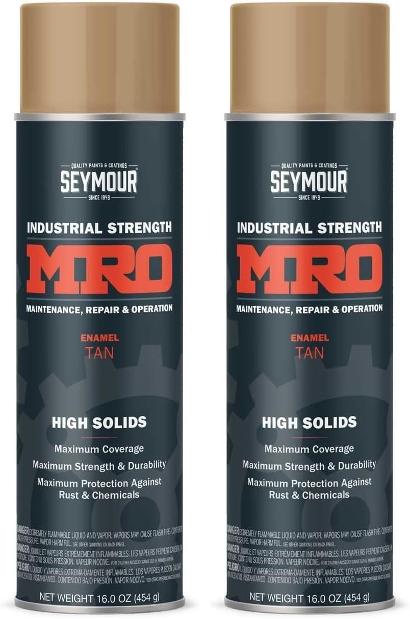 Industrial MRO High Solids Spray Paint, Tan 16 Fl Oz Pack of 2