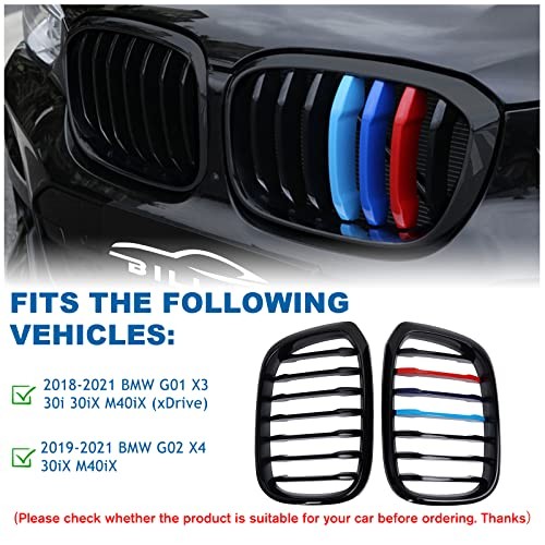 G01 G02 Color Grille，Front Kidney 2018-2021 X3 G01 X4 G02 Single Slat & M Color
